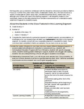 edTPA What is it edTPA is a portfolio assessment that attempts to measure the preparedness of teacher candidates in over twenty-five different content areas including Special Education. . Edtpa task 4 context for learning example